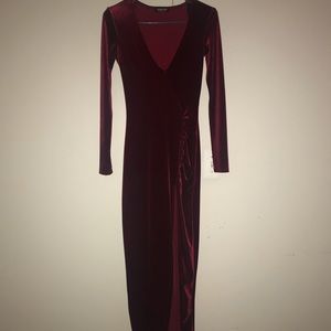 Fashion Nova Burgundy Formal Dress